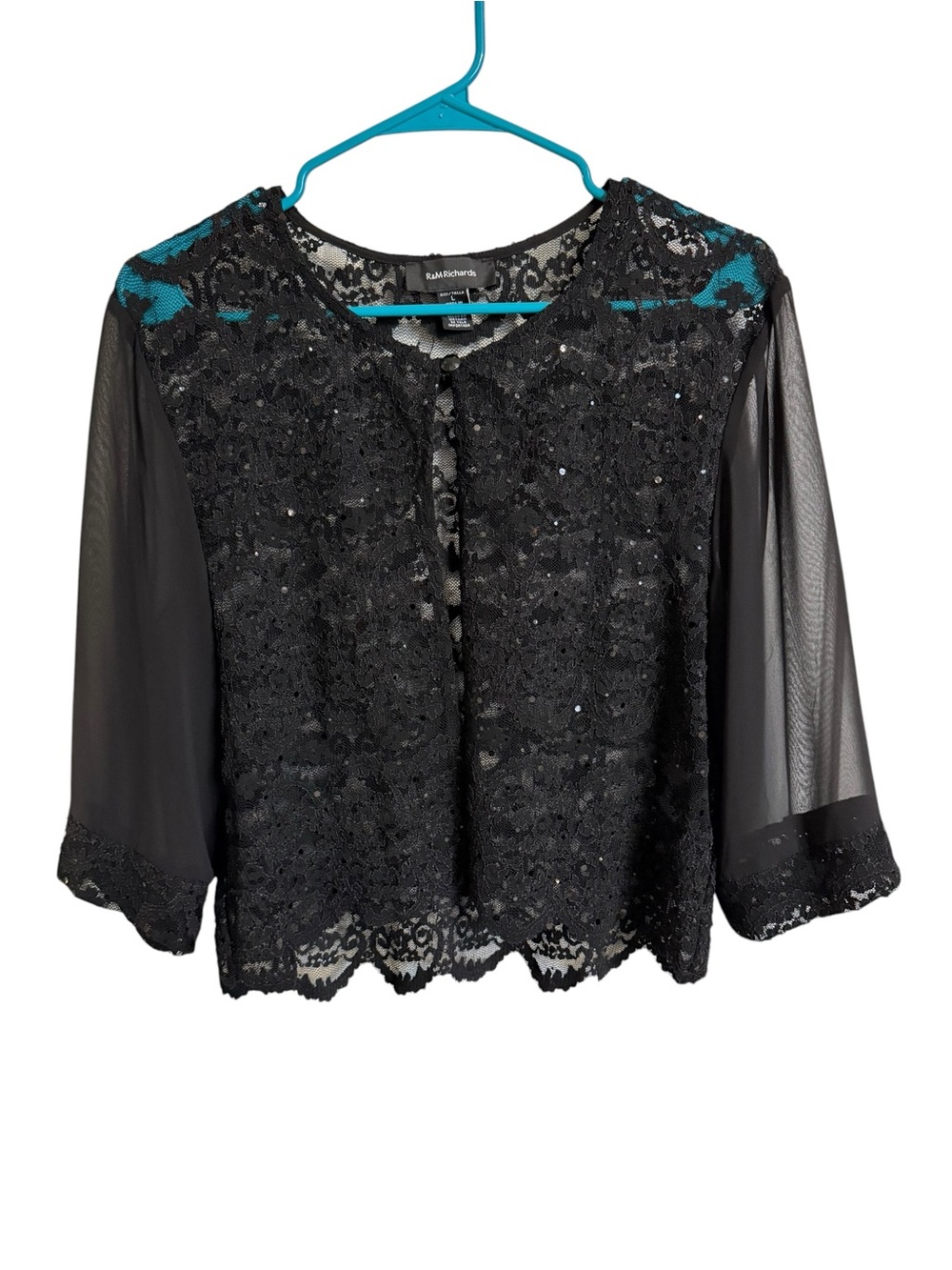 R&M Richards Black Lace Evening Jacket